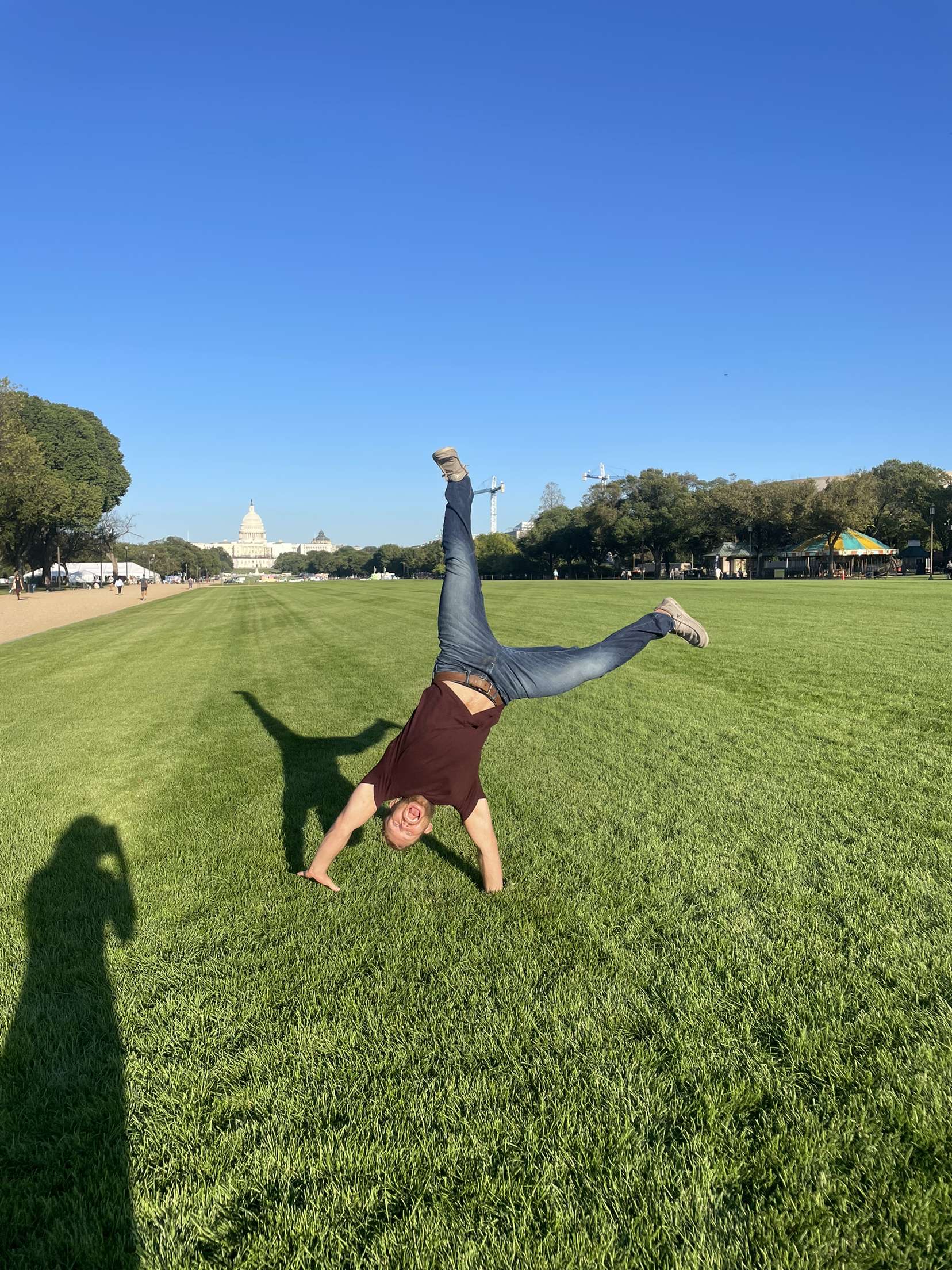 Me doing a cartwheel in Washington, DC