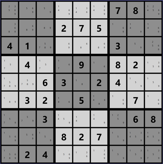 A sample sudoku board